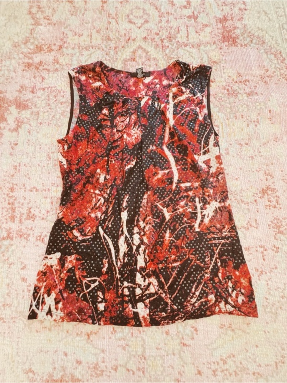 Alfani, Women’s Sleeveless Abstract Red & Black Print Women's Top